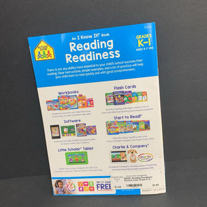 Reading Readiness (School Zone Grade K-1) -educational workbook paperback
