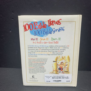 100 Bible Heroes, 100 Bible Songs (NO CDS) -religion hardcover