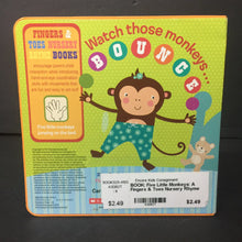 Load image into Gallery viewer, Five Little Monkeys: A Fingers &amp; Toes Nursery Rhyme Book (Natalie Marshall) -board
