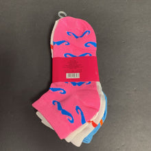 Load image into Gallery viewer, 3pk Girls Mustache Print Socks (NEW)
