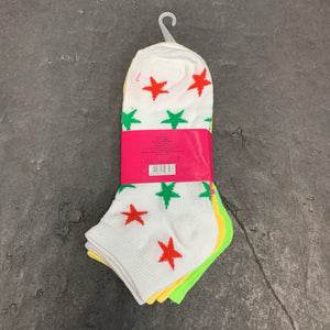 3pk Girls Star Print Socks (NEW)