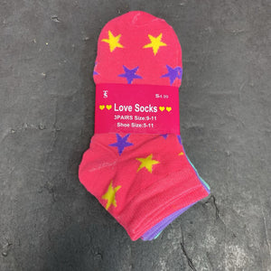 3pk Girls Star Print Socks (NEW)