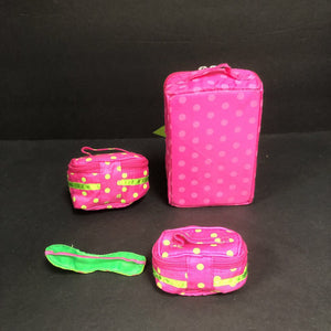 Polka Dot Suitcase w/Accessories for 18" Doll