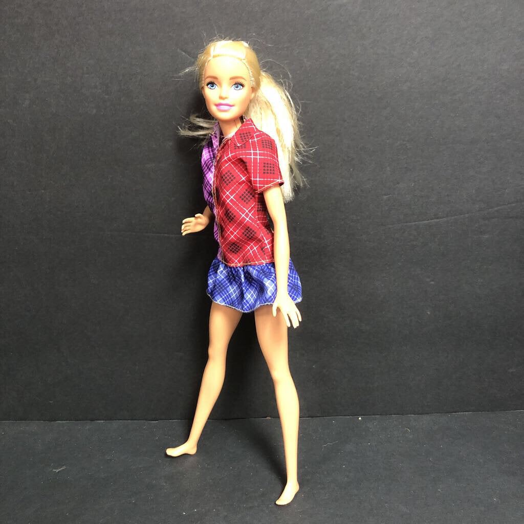 Doll in Plaid Dress