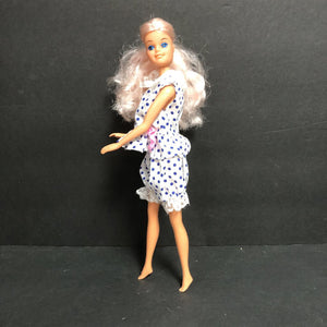 Doll in Polka Dot Outfit 1987 Vintage Collectible (Totsy)