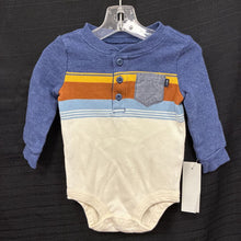 Load image into Gallery viewer, Striped Button Onesie
