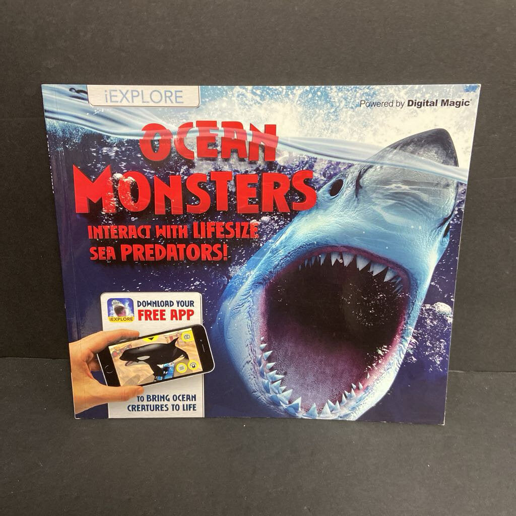 Ocean Monsters: Interact with Lifesize Sea Predators! (Nicola Davies) (iExplore) (Sea Animals/Sharks) -educational paperback