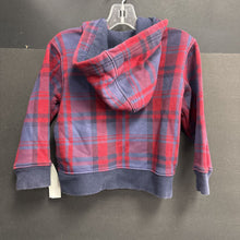 Load image into Gallery viewer, Plaid Hooded Zip Sweatshirt
