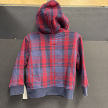Load image into Gallery viewer, Plaid Hooded Zip Sweatshirt
