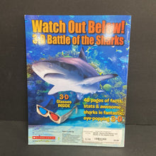 Load image into Gallery viewer, Watch Out Below: 3-D Battle of the Sharks (Lisa Regan) (Sea Animals/Sharks) -educational paperback
