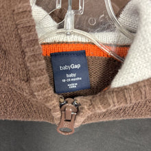 Load image into Gallery viewer, boys baby gap brwn hooded zip sweatshirt
