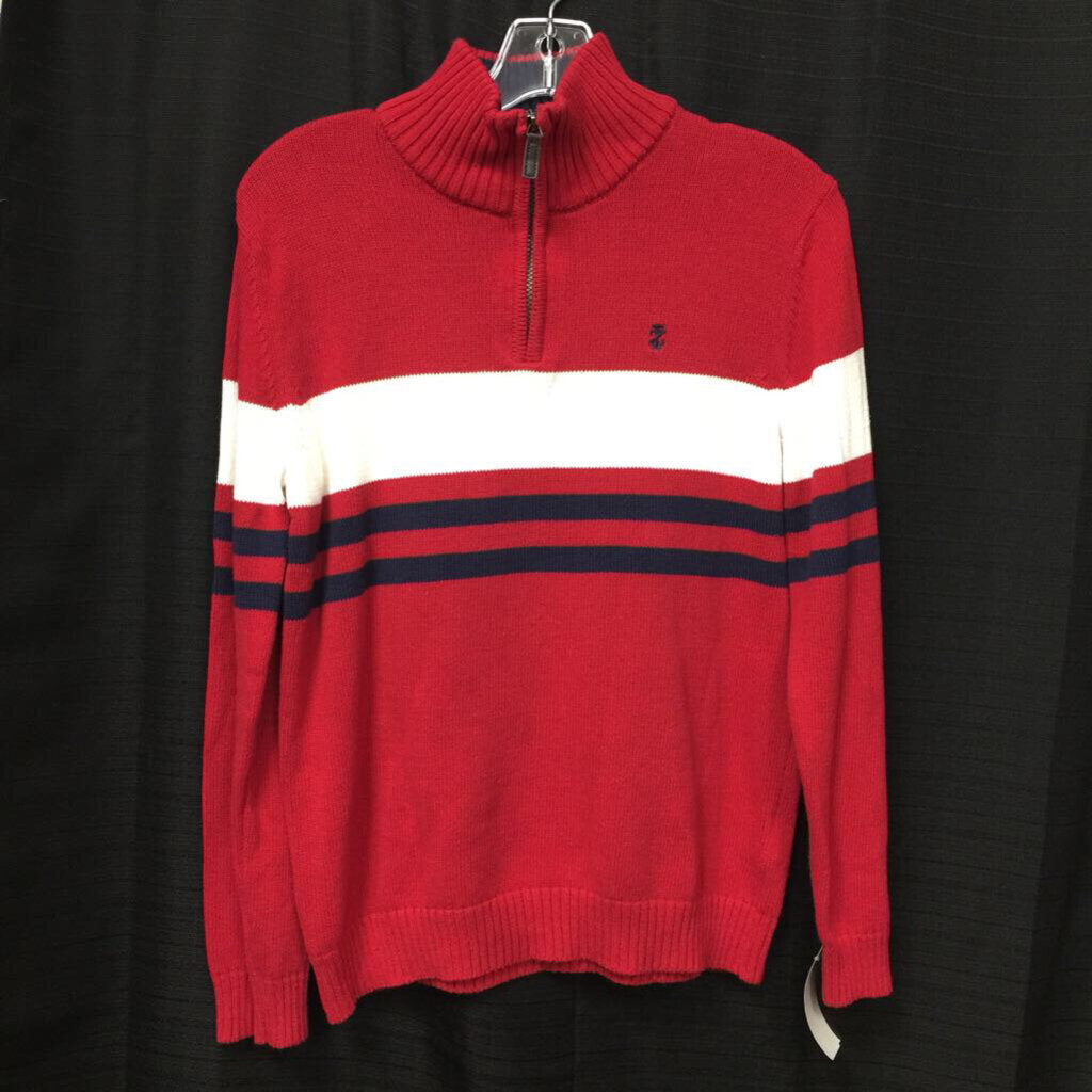 Half-Zip Striped Sweater
