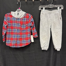Load image into Gallery viewer, 2pc Hooded Plaid Outfit
