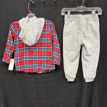 Load image into Gallery viewer, 2pc Hooded Plaid Outfit
