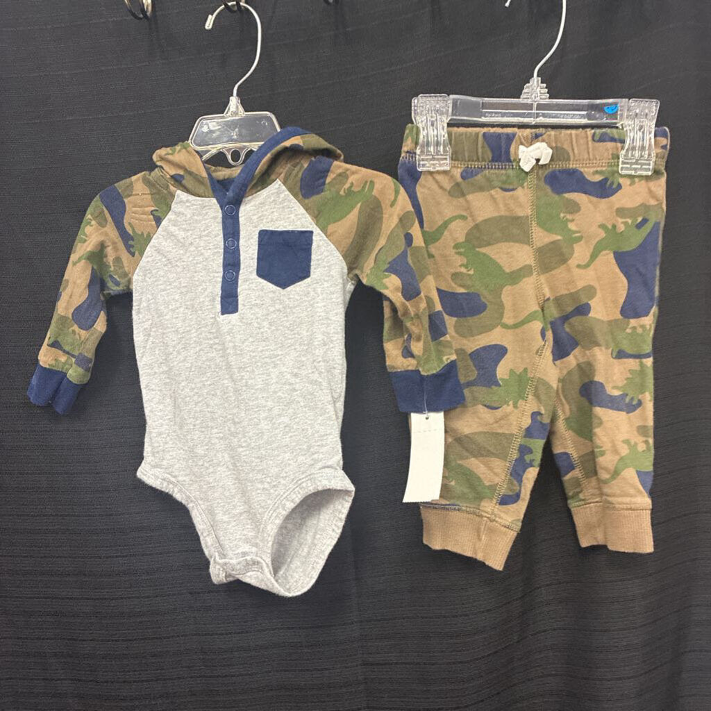 2pc Hooded Camo Outfit