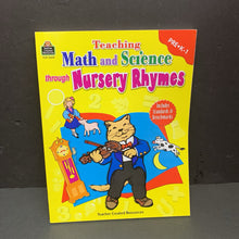 Load image into Gallery viewer, Teaching Math and Science Through Nursery Rhymes (Pre-K, Grade 1) (Teacher Created Resources) -workbook paperback
