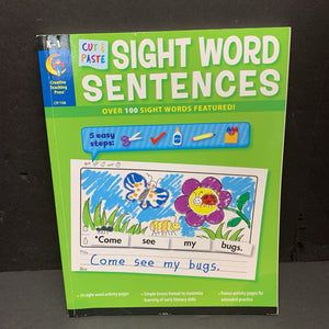 Sight Word Sentences (Cut & Paste) (Creative Teaching Press) (Language) (Pre-K & Grade 1) -workbook paperback