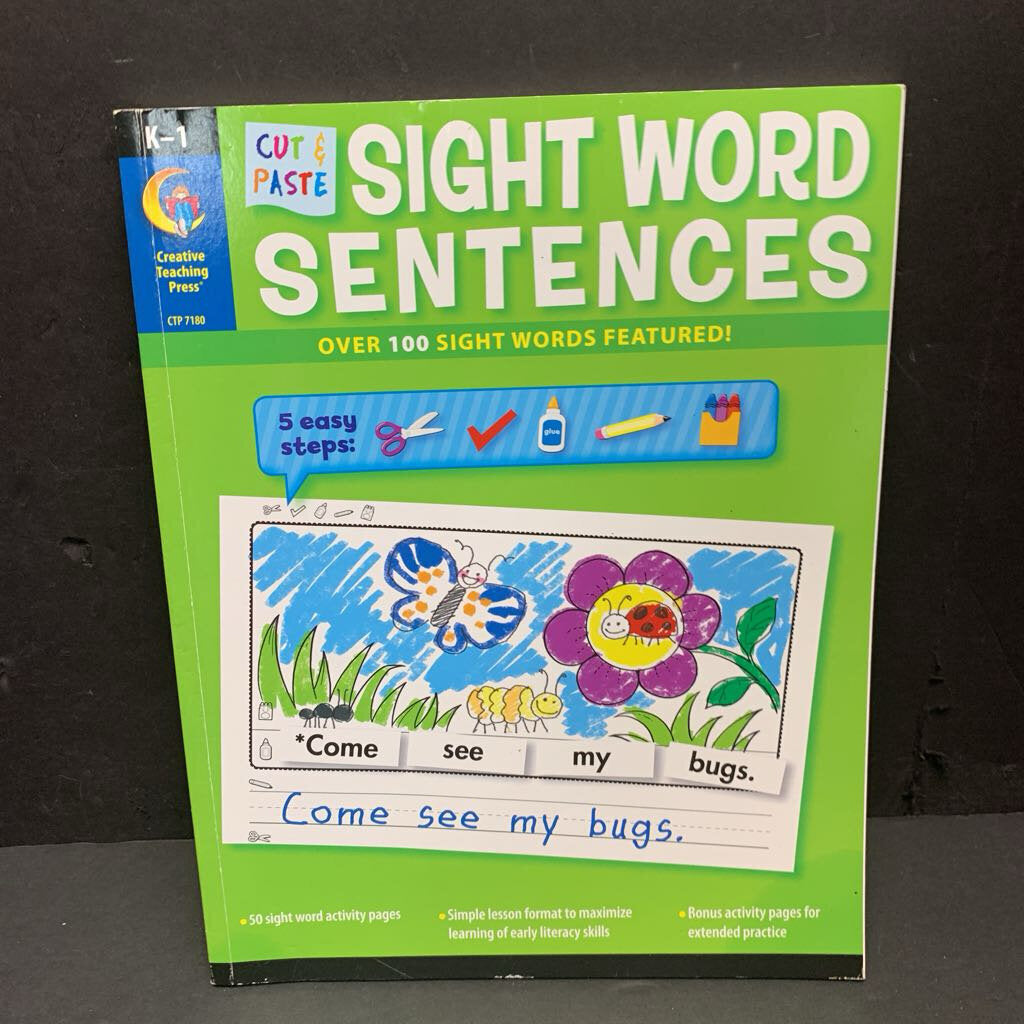 Sight Word Sentences (Cut & Paste) (Creative Teaching Press) (Language) (Pre-K & Grade 1) -workbook paperback