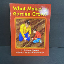 Load image into Gallery viewer, What Makes a Garden Grow? (Dhanna Emerson) (Houghton Mifflin Science) -educational reader paperback
