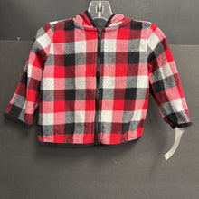 Load image into Gallery viewer, Plaid Hooded Zip Sweatshirt
