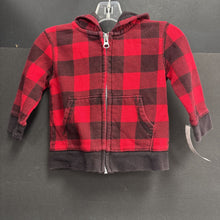 Load image into Gallery viewer, Plaid Zip Sweatshirt
