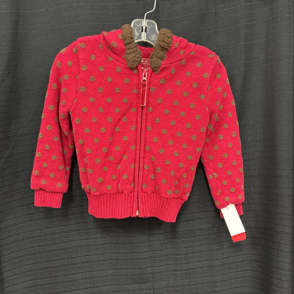 girls babygap red/brwn zp-jacket