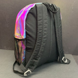 Smiley Face Holographic Confetti Shaker School Backpack Bag