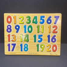 Load image into Gallery viewer, 21pc Wooden Numbers Sound Puzzle Battery Operated
