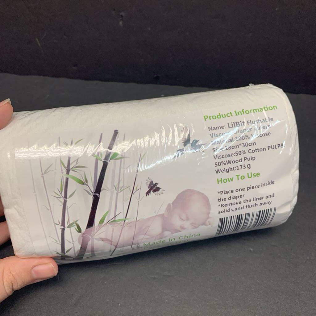 100pk Flushable Viscose Diaper Liners (Lilbit) (NEW)