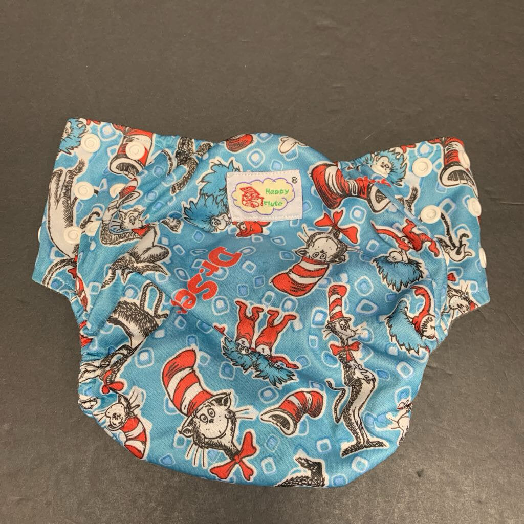 Happy Flute Cat in the Hat Cloth Diaper Cover