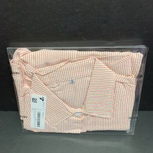 Striped Button Down Boyfriend Top (Gleeivy) (NEW)