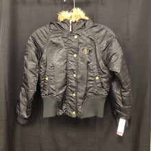 Load image into Gallery viewer, girls southpole blk hooded jacket sz 12-14
