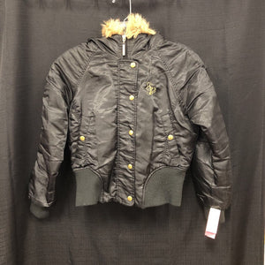 girls southpole blk hooded jacket sz 12-14