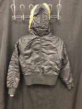 Load image into Gallery viewer, girls southpole blk hooded jacket sz 12-14
