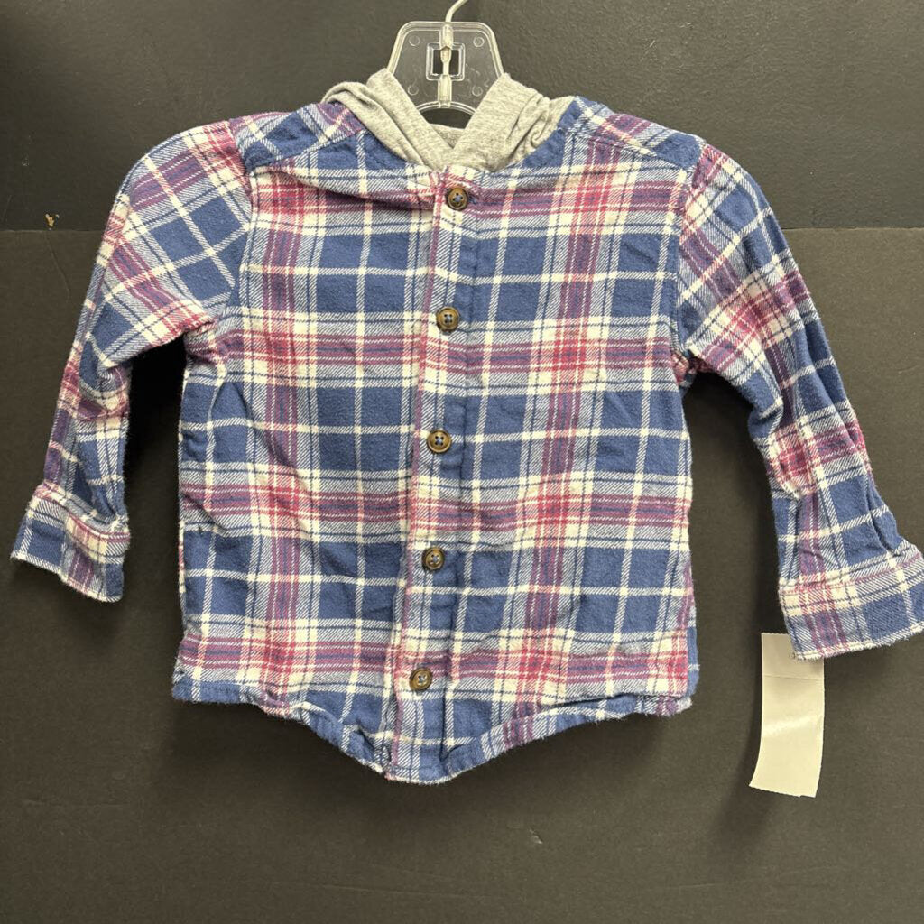 Plaid Hooded Shirt