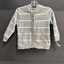 Load image into Gallery viewer, Striped Hooded Zip Sweatshirt
