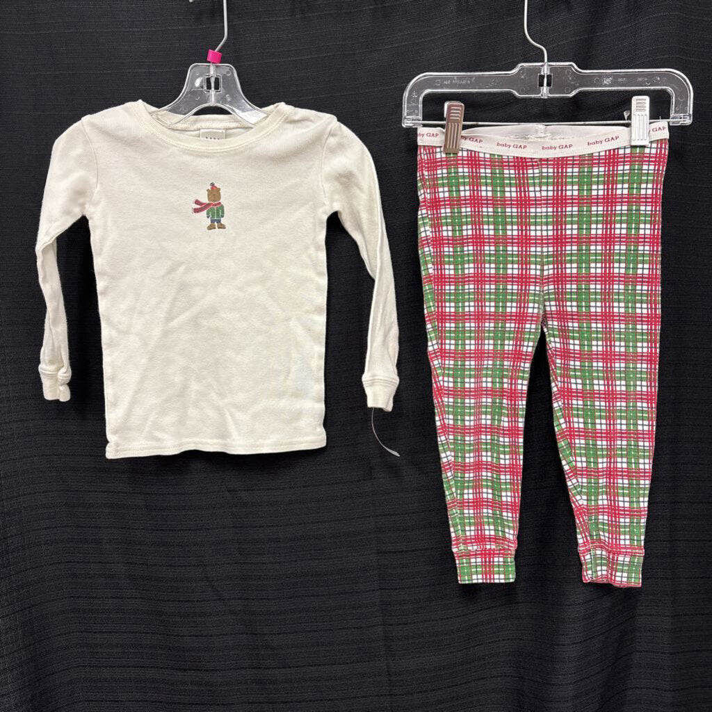 2pc Plaid Bear Sleepwear