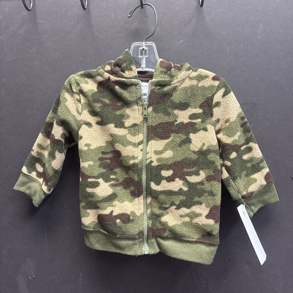 Camo Hooded Zip Sweatshirt