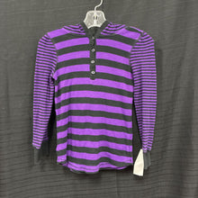 Load image into Gallery viewer, Hooded Striped Button Top
