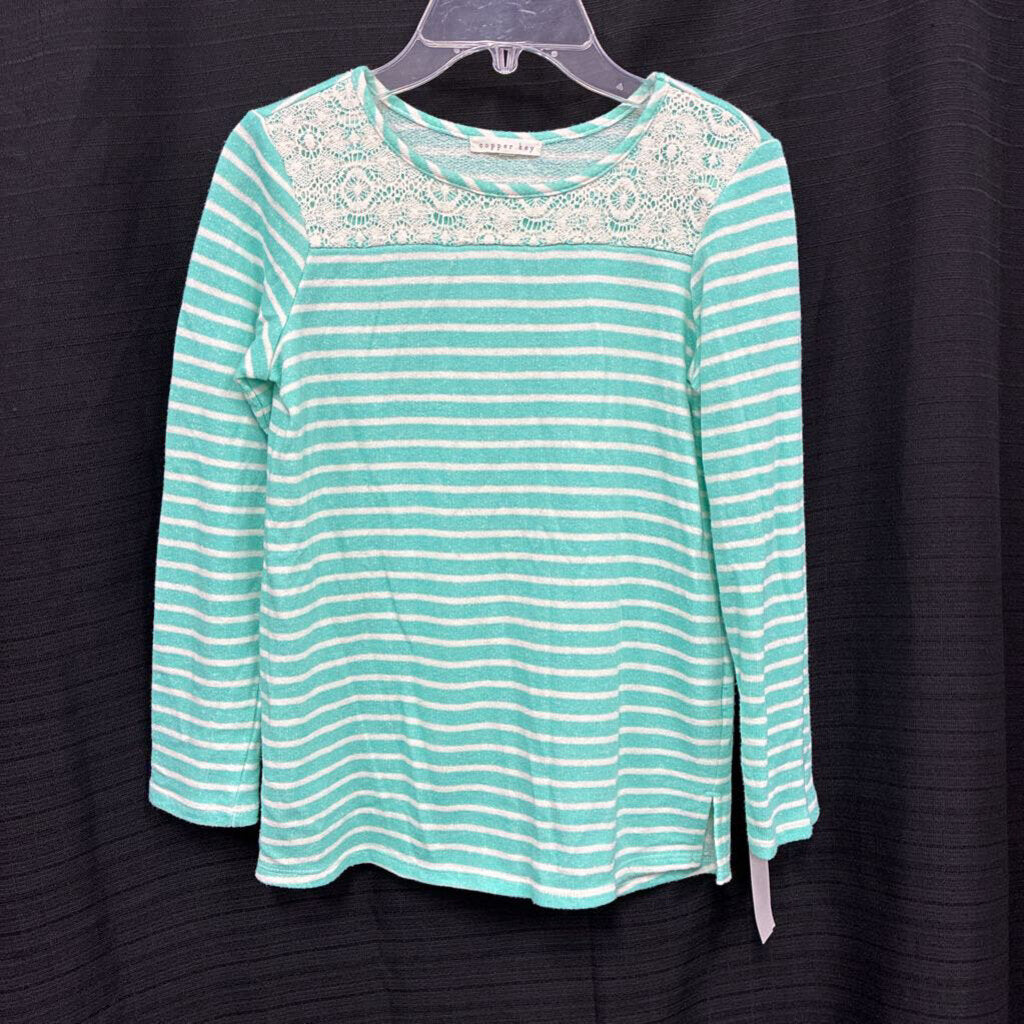 Striped Lace Top