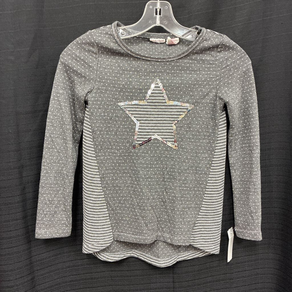 Striped Sequin Star Top