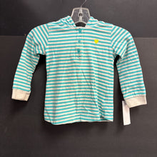 Load image into Gallery viewer, Striped Hooded Button Top
