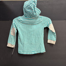 Load image into Gallery viewer, Striped Hooded Button Top

