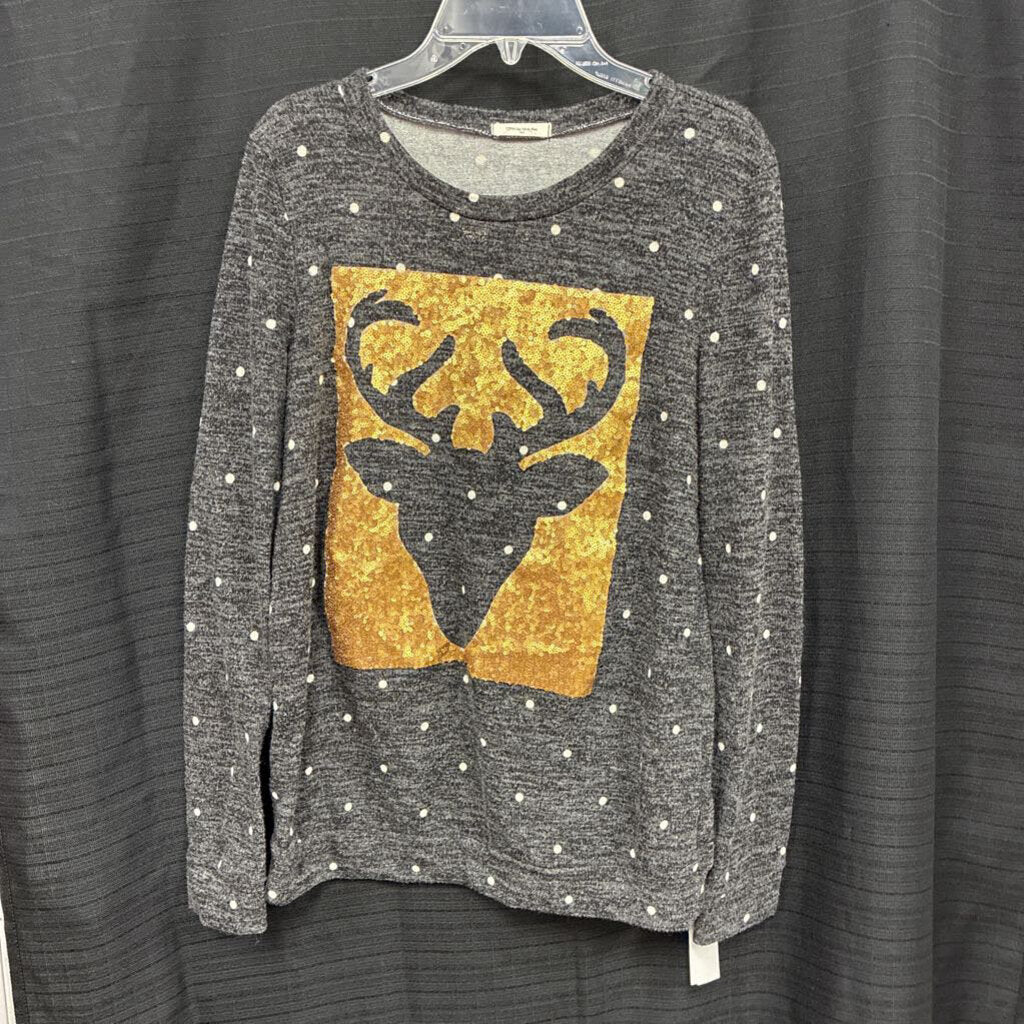 Polka Dot Sequin Deer Top