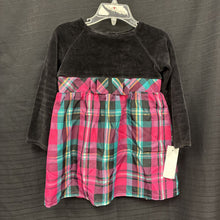 Load image into Gallery viewer, Velvet Plaid Bow Dress
