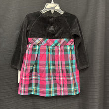 Load image into Gallery viewer, Velvet Plaid Bow Dress
