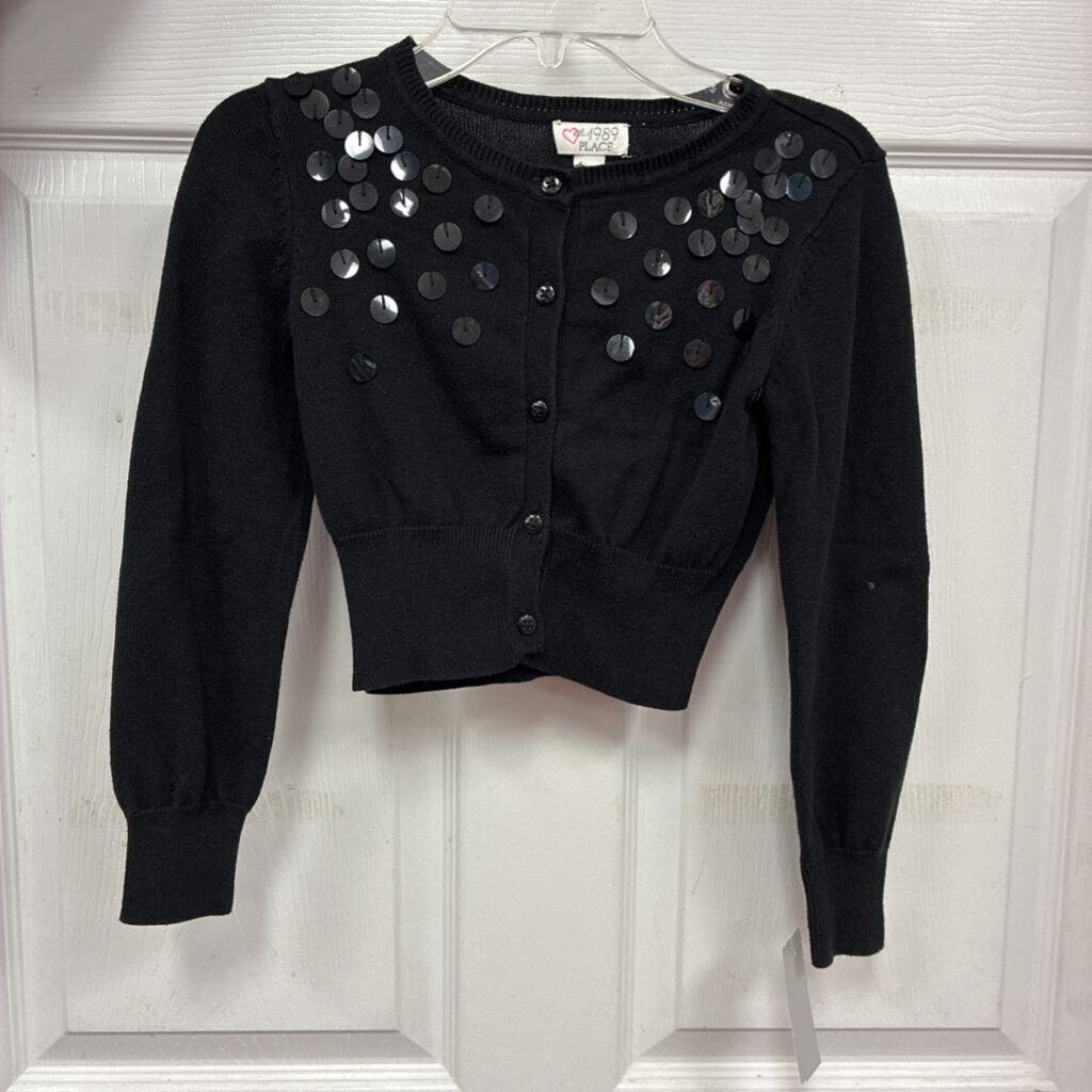 Sequin Button Front Sweater