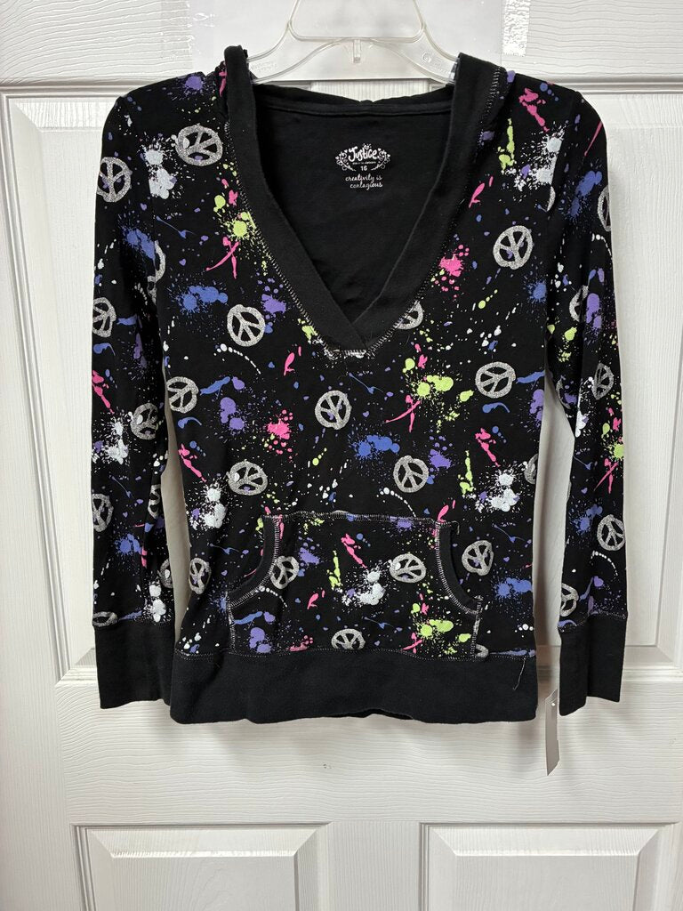 Hooded Peace Sign Top