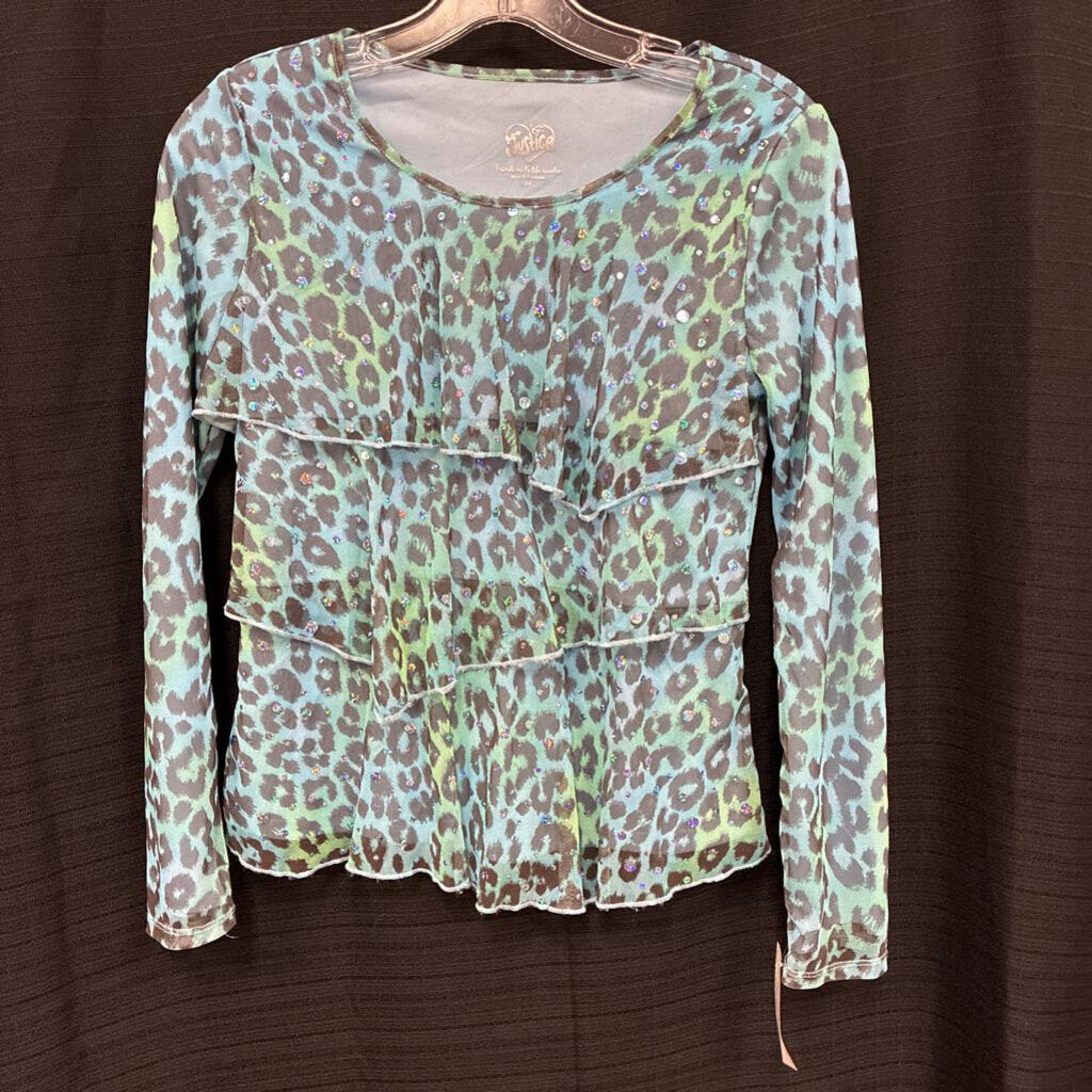 Animal Print Sequin Top