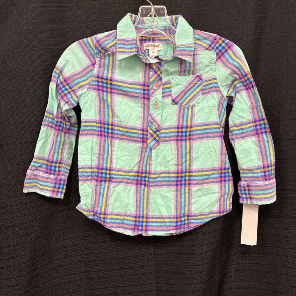 Plaid Button Down Top